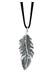 Kette Feder Boho Hippie Festival 925 Silber Schwarz