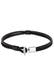 Armband Herren Basic Echtleder Knoten Haken 925er Silber