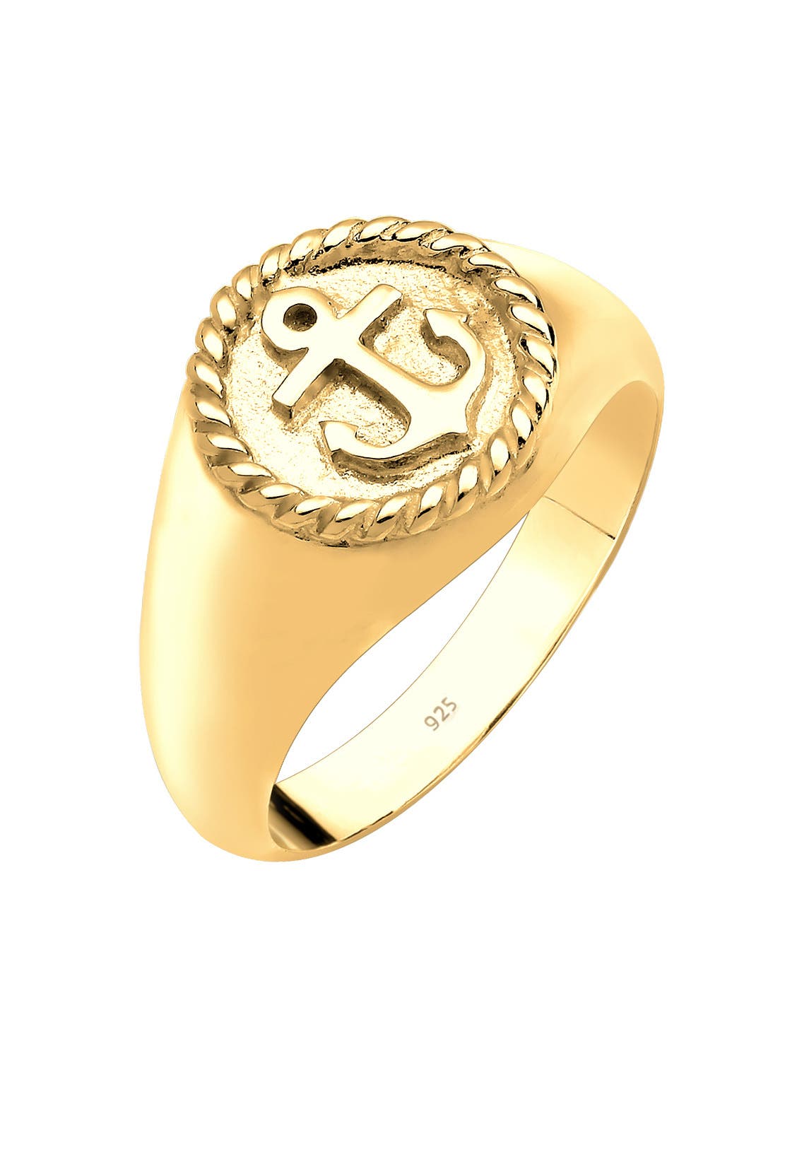 ELLI Ring Elli Ring Maritim Anker Siegelring 925 Silber vergoldet Gold, Bild 1