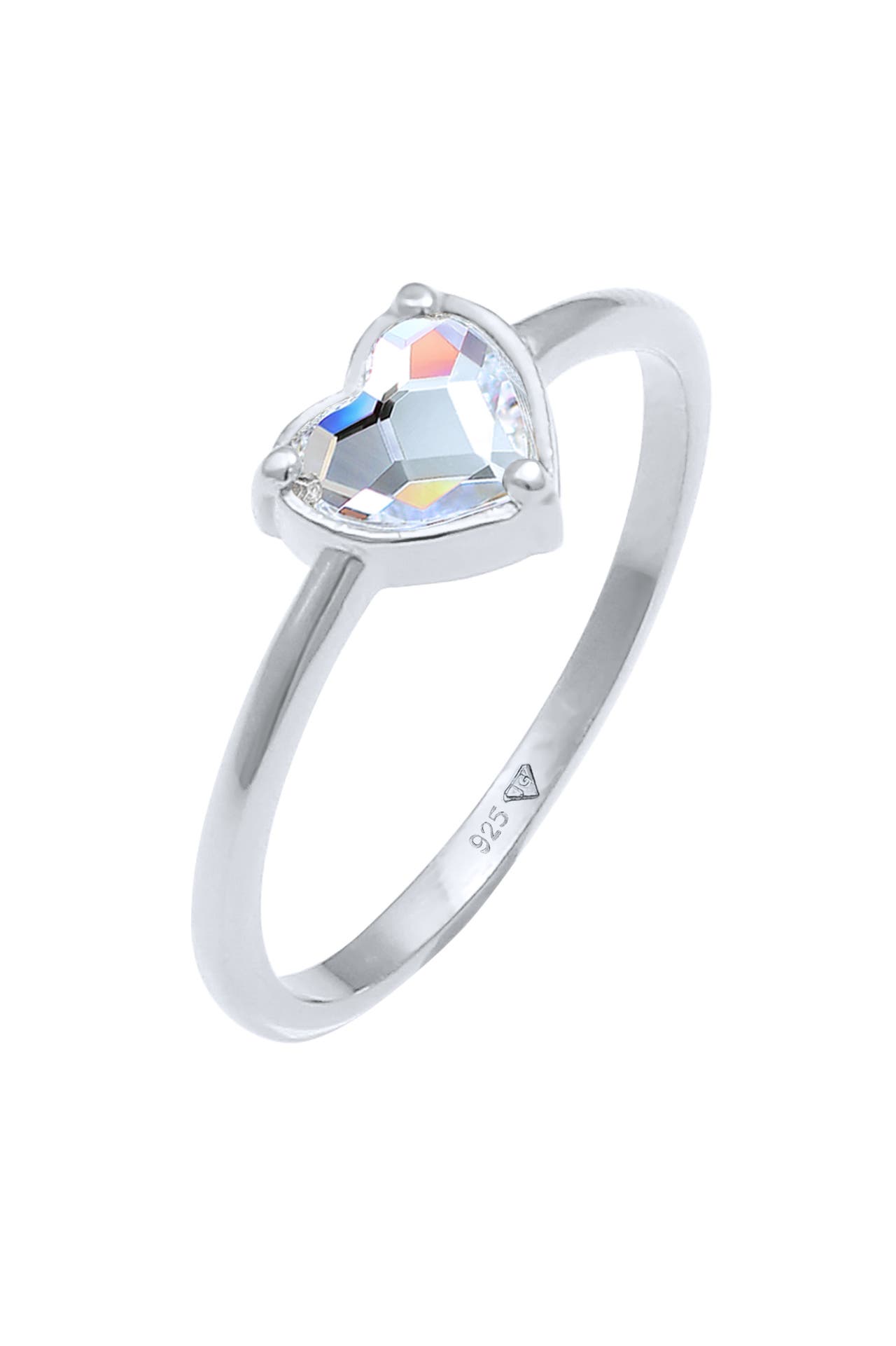 ELLI Ring Herz Verlobung 925 Silber, mit Kristallen von Swarovski® Silber, Bild 1