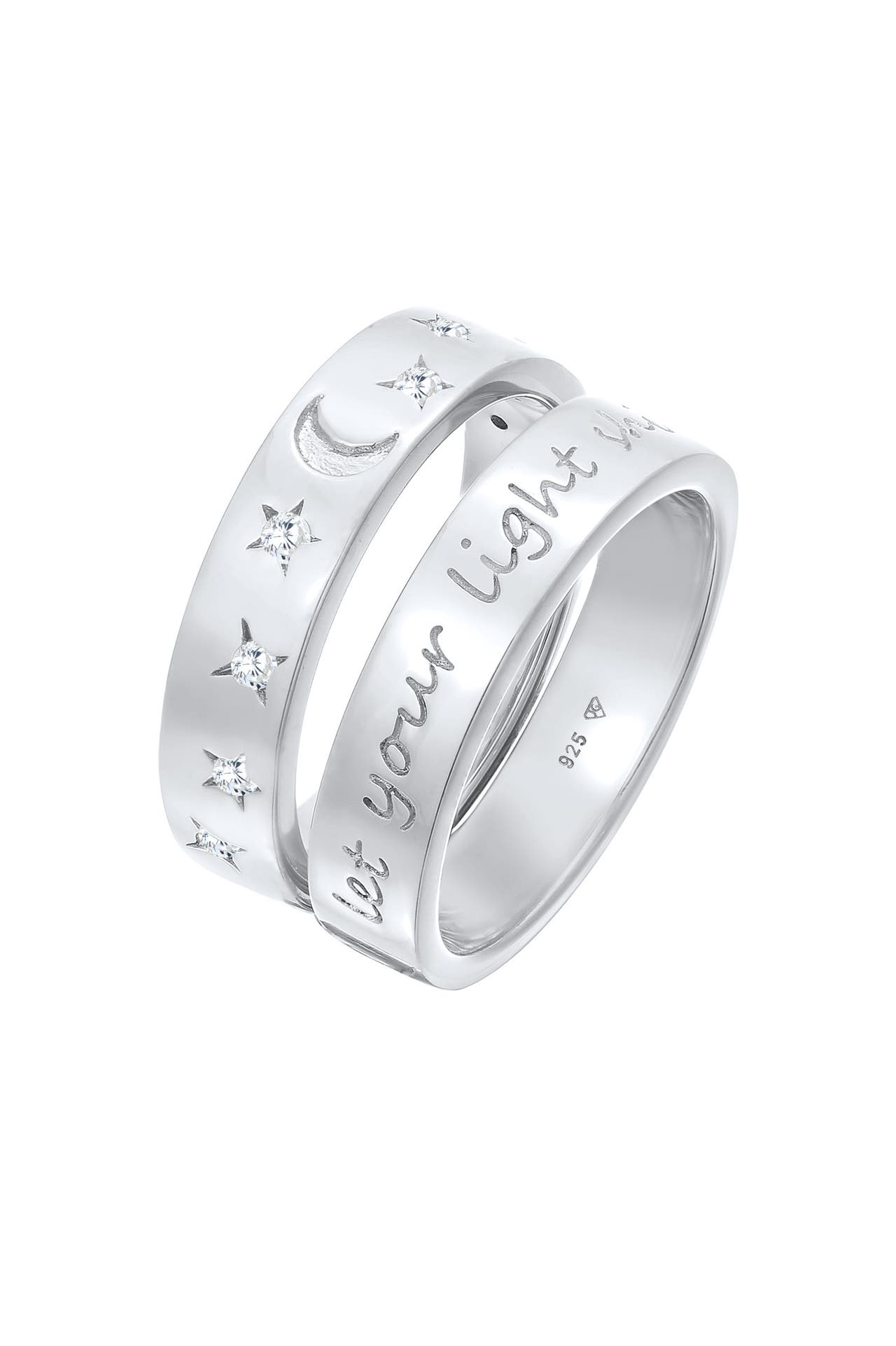ELLI Ring Mond Stern - Let Your Light Shine 925 Silber Silber, Bild 1