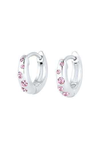 ELLI Ohrringe Kinder Creole Rosa 925 Sterling Silber, mit Kristallen von Swarovski®