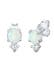 Ohrringe Opal Rund und Zirkonia 925 Silber Silber