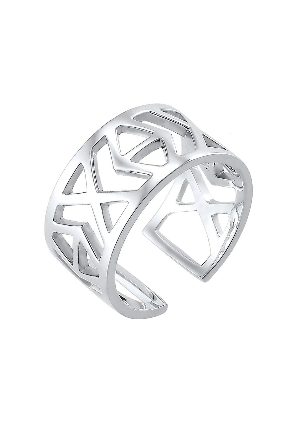 ELLI Ring Ikat-Muster 925 Sterling Silber Silber, Bild 1