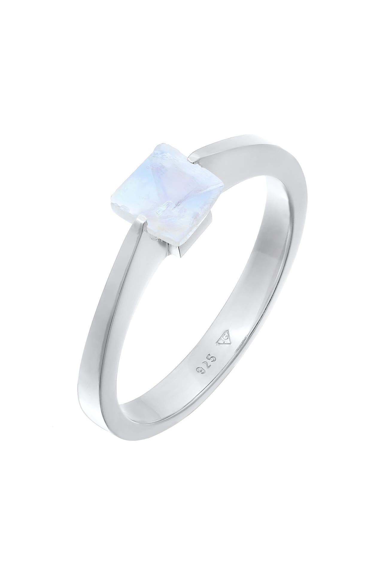 ELLI PREMIUM Ring Solitär Edelstein Viereck Klassik 925 Silber Silber, Bild 1