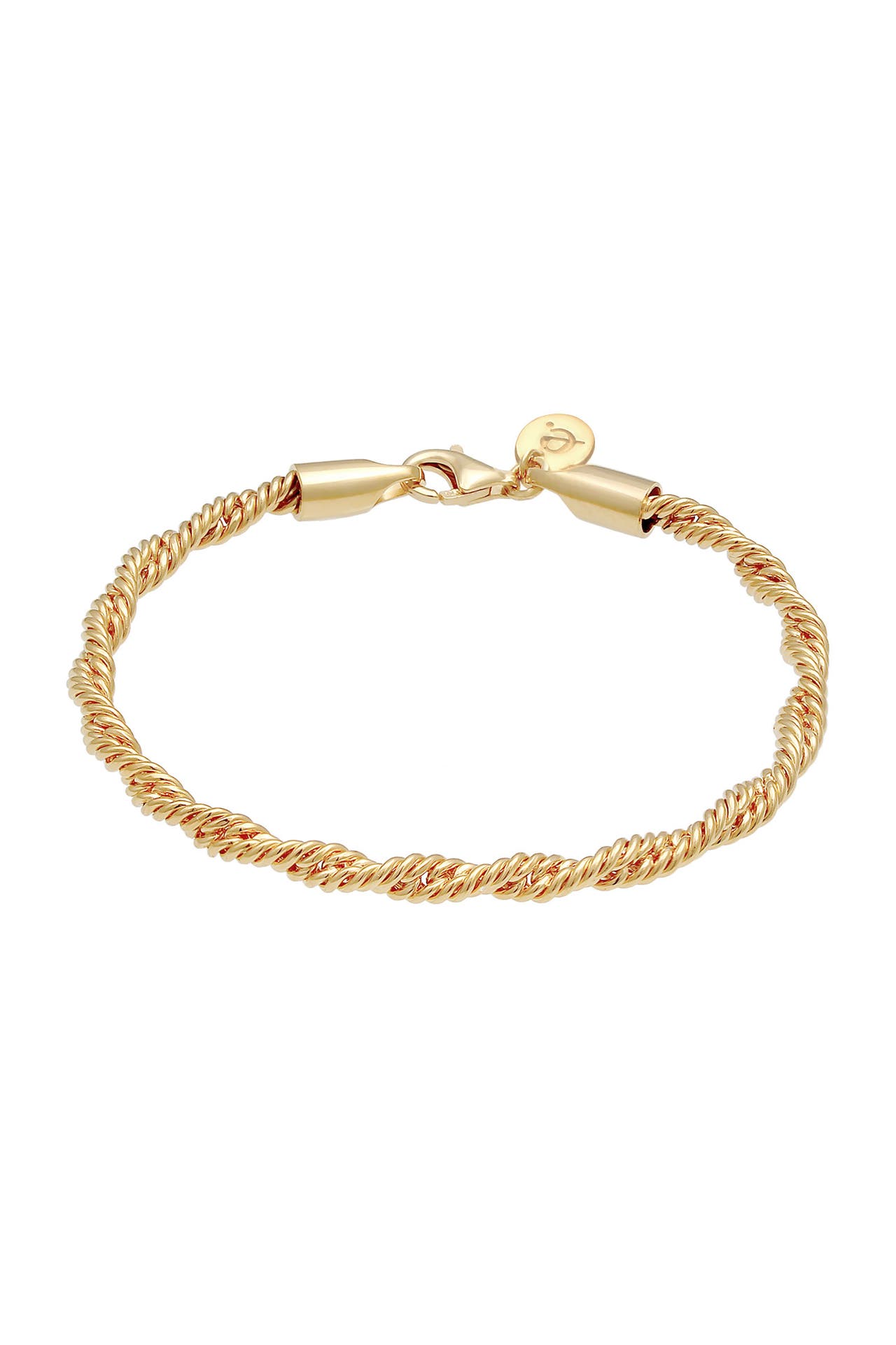 ELLI PREMIUM Armband Kordel Gedreht Elegant Basic 925 Silber Gold, Bild 1