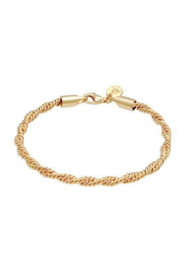 ELLI PREMIUM Armband Kordel Gedreht Elegant Basic 925 Silber Gold