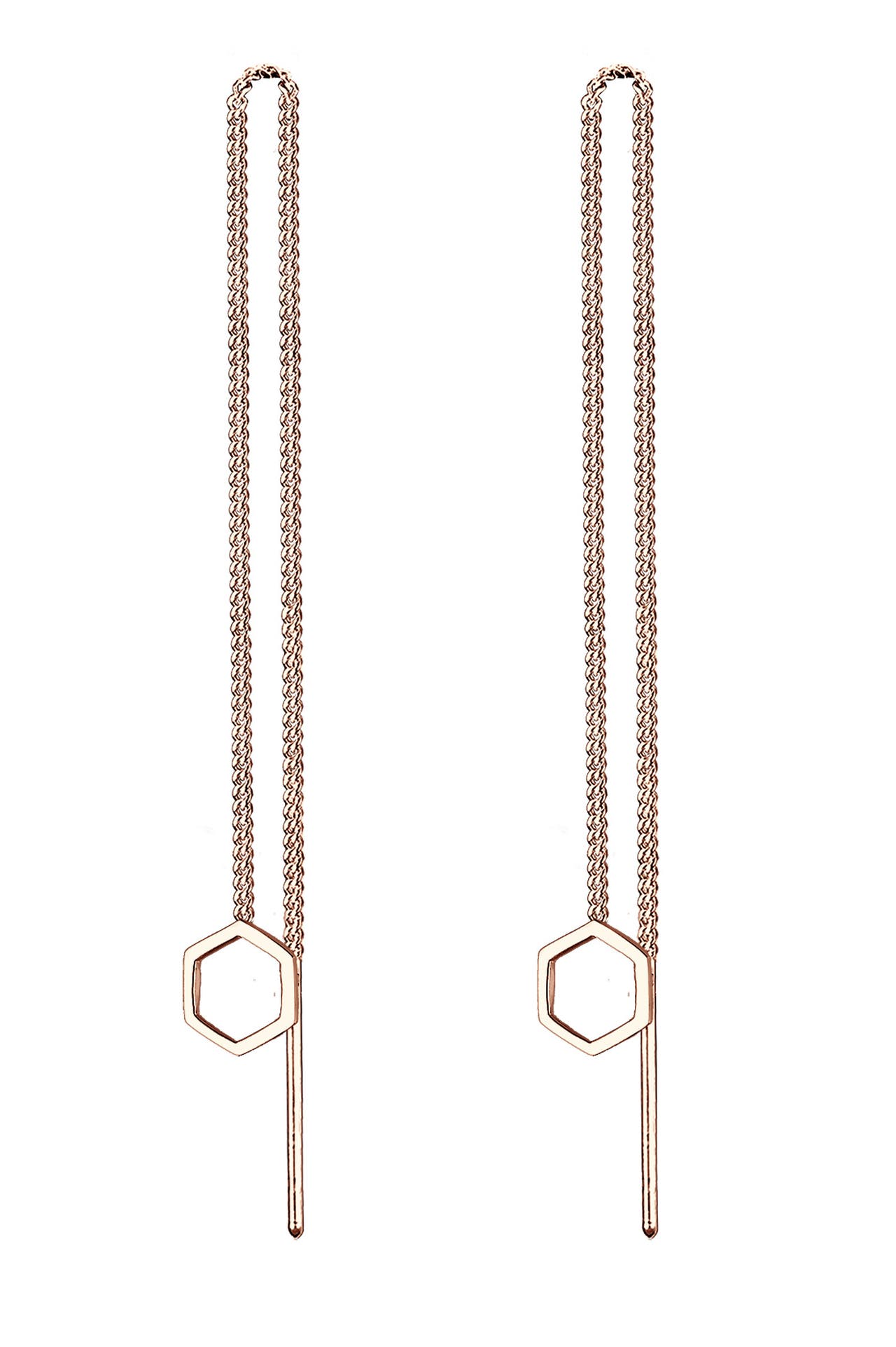 ELLI Ohrringe Hexagon Geo Minimal 925 Sterling Silber Rosegold, Bild 1