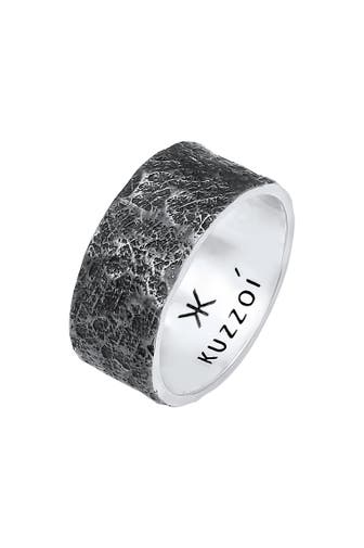 KUZZOI Ring Herren Bandring Organic 925 Silber