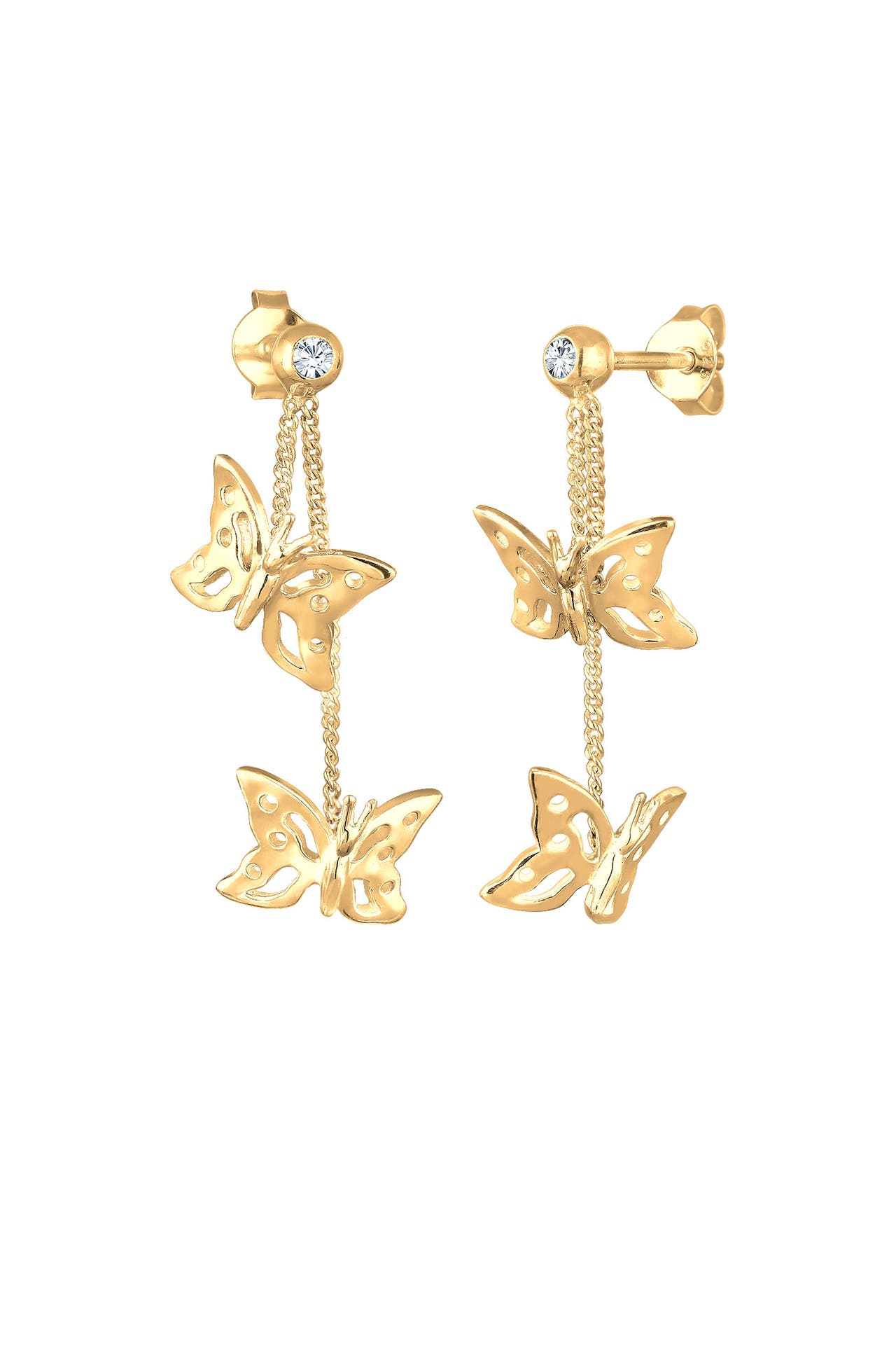 ELLI Ohrringe Schmetterling Natur Kristalle Silber 925 Gold, Bild 1