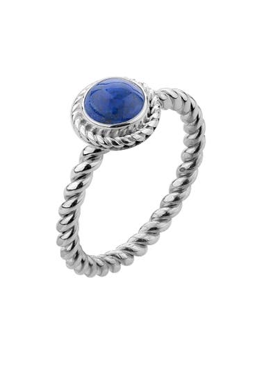NENALINA Ring Lapislazuli Geburtsstein September Edel 925 Silber Blau