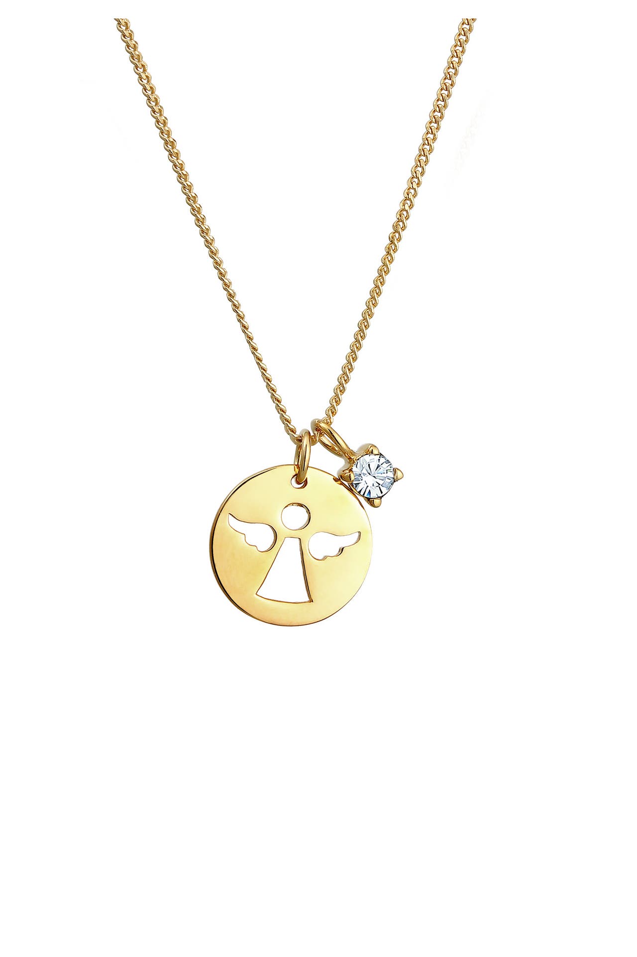 ELLI Kette Engel Weiß 925 Sterling Silber, mit Kristallen von Swarovski® Gold, Bild 1
