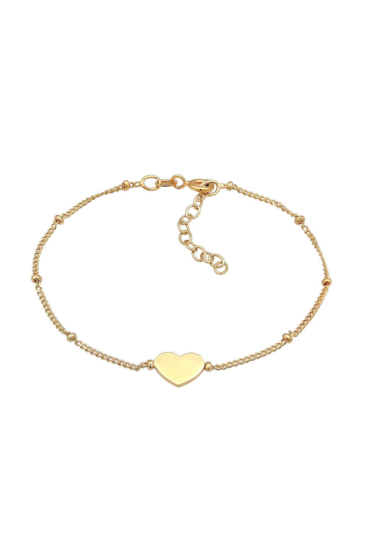 ELLI Armband Herzchen Kugelkette Liebe Romantik 925 Silber Gold, Bild 1