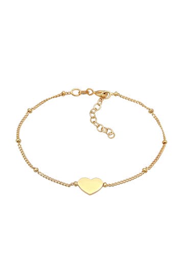 ELLI Armband Herzchen Kugelkette Liebe Romantik 925 Silber Gold