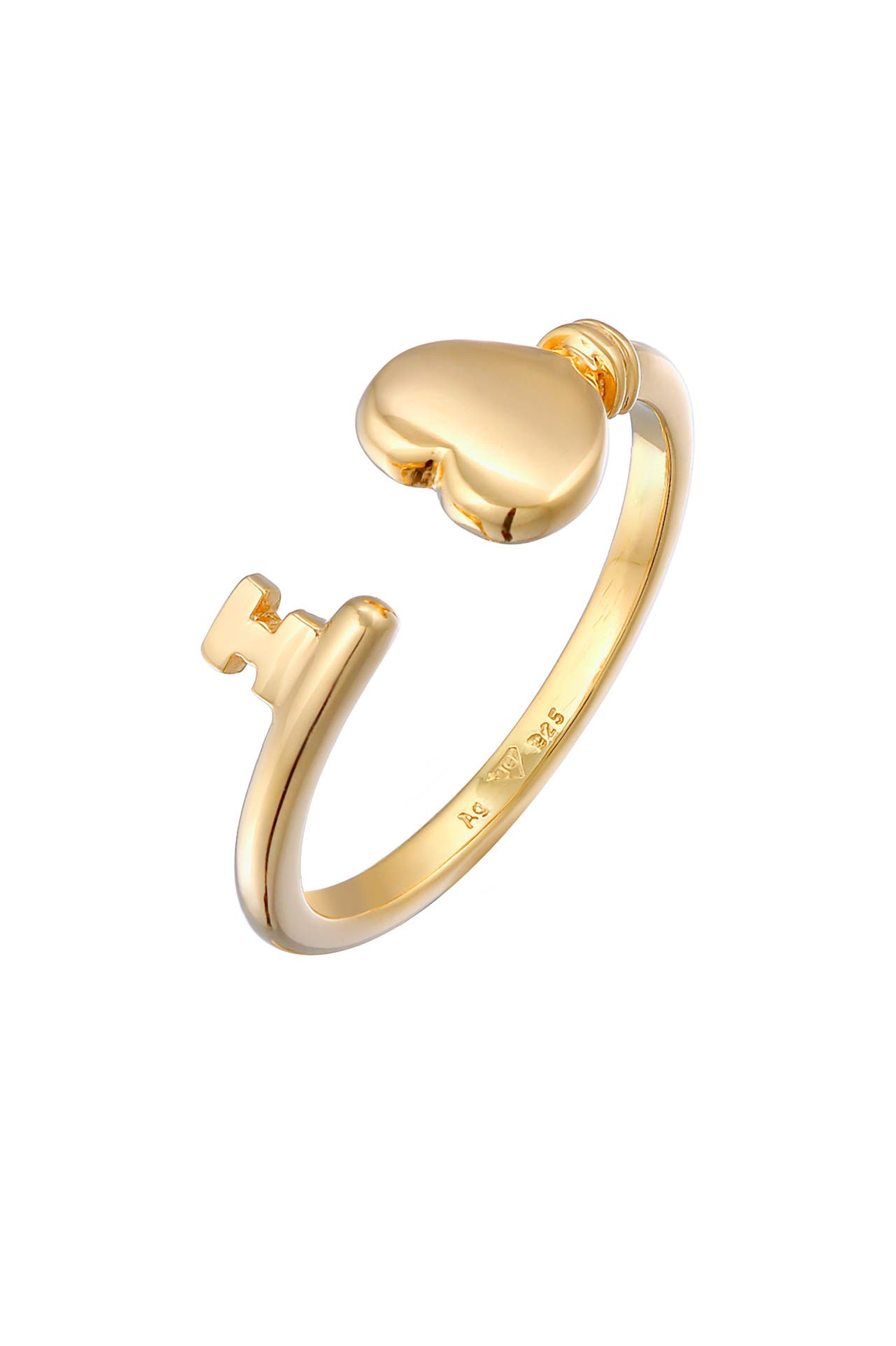 ELLI Ring Herz Schlüssel Liebe Romantik 925 Silber Gold, Bild 1