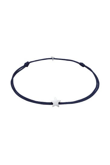 ELLI Armband Stern Astro Textilband 925 Silber Dunkelblau