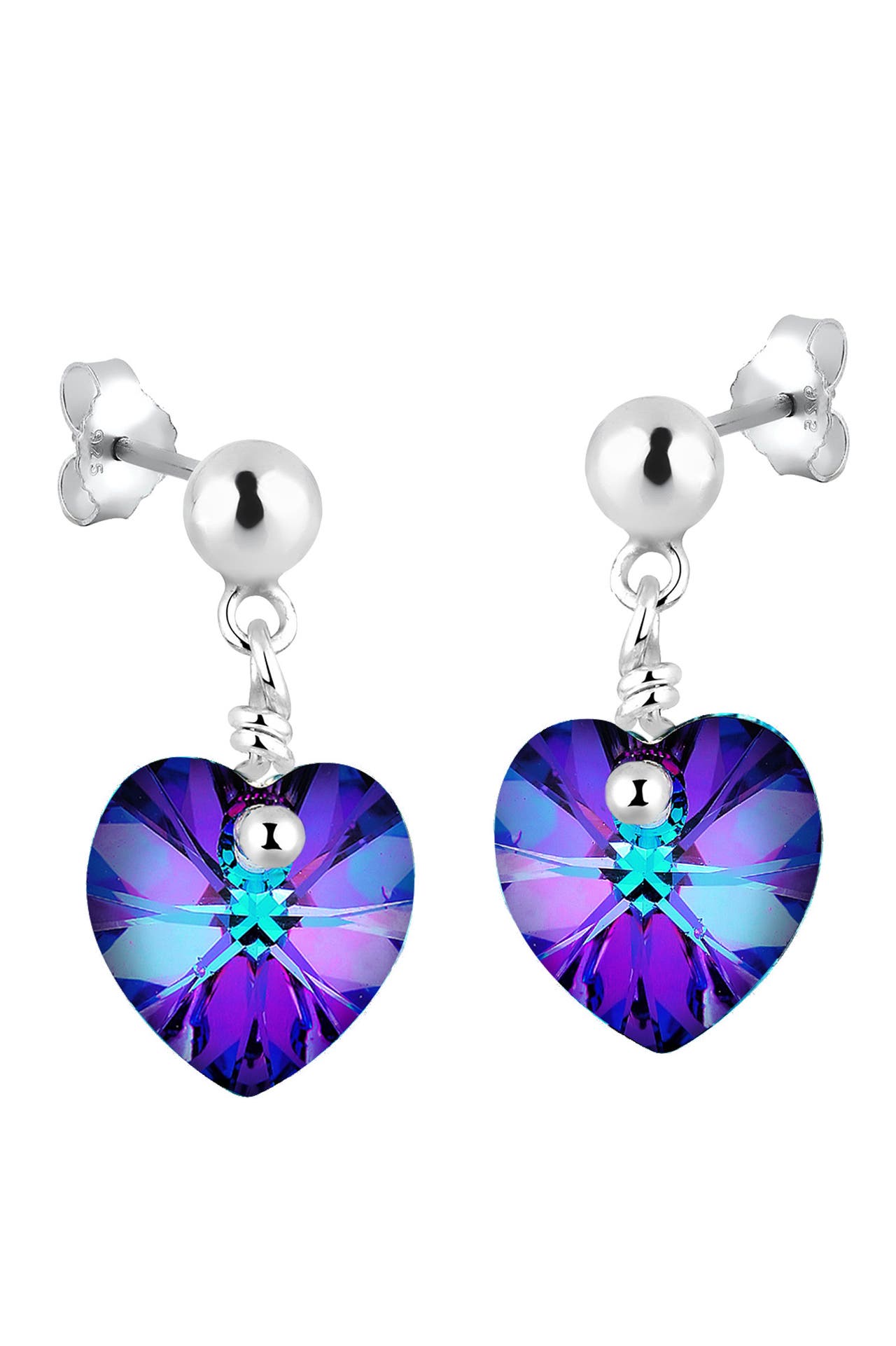 ELLI Ohrringe Blue Hearts Crystals 925 Sterling Silver Violett, Bild 1