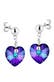 Ohrringe Blue Hearts Crystals 925 Sterling Silver Violett