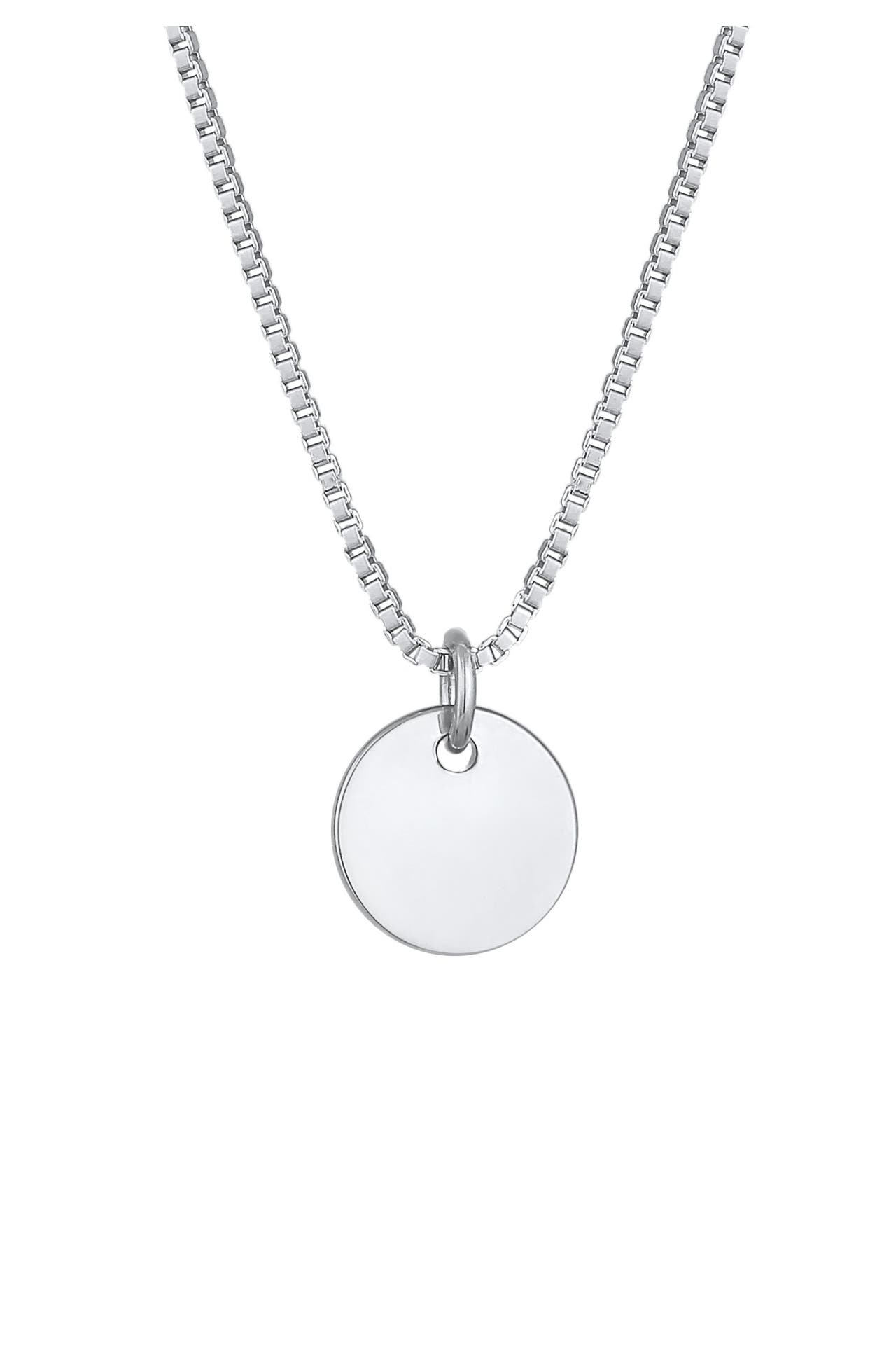 ELLI Kette Plättchen Coin Rund Basic 925 Silber Silber, Bild 1