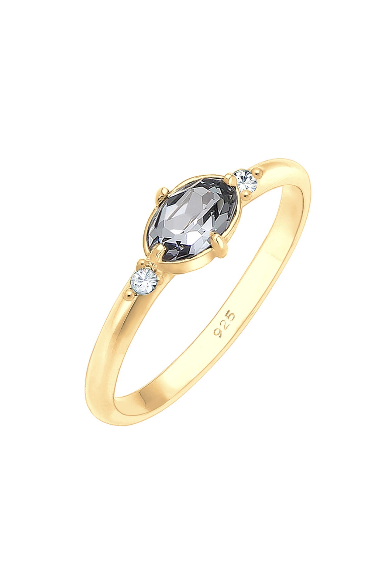ELLI Ring Bandring 925 Silber, mit Kristallen von Swarovski® Gold, Bild 1