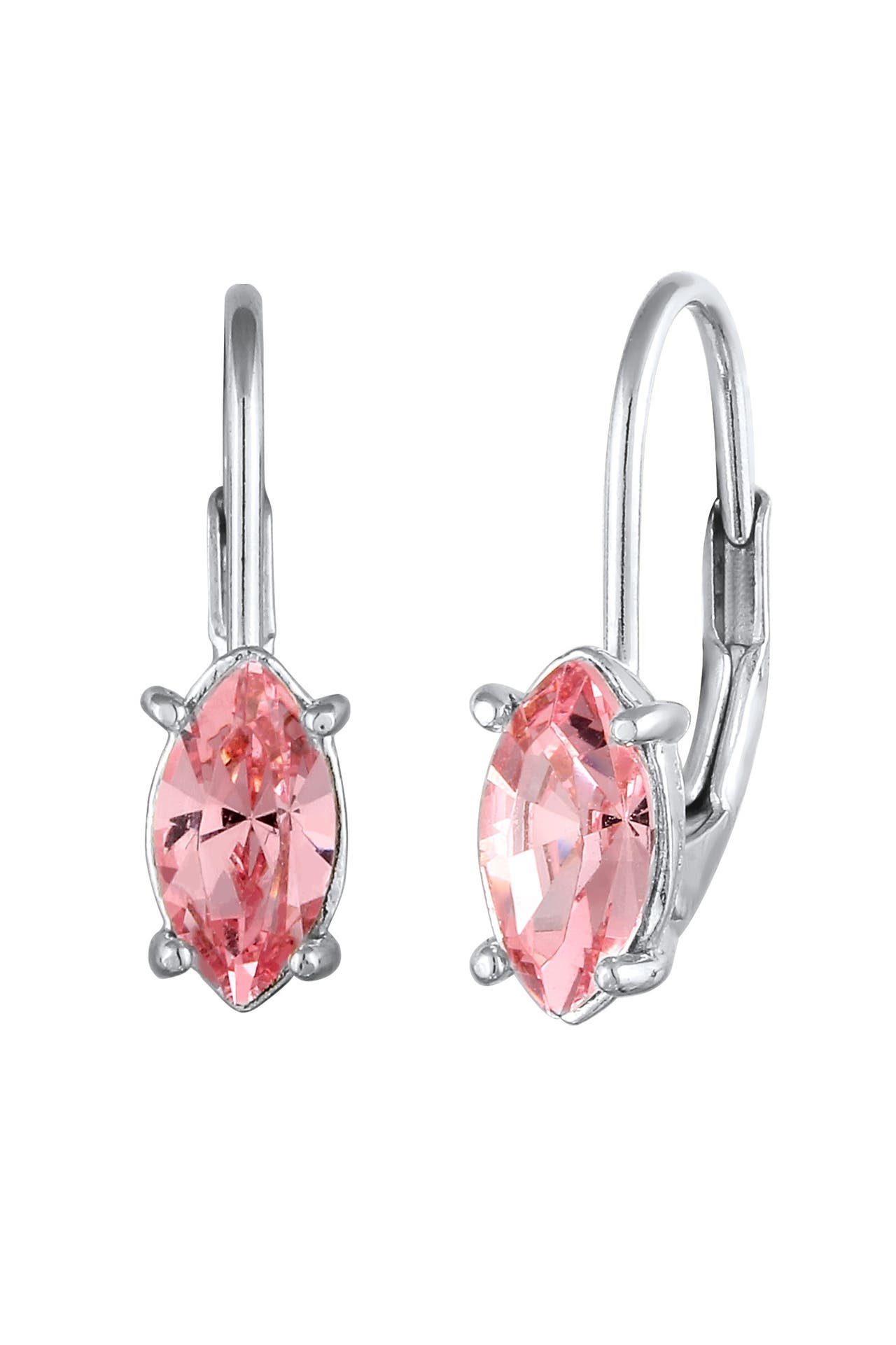 ELLI Ohrringe Ohrhänger Marquise Rose 925 Sterling Silber, mit Kristallen von Swarovski® Silber, Bild 1