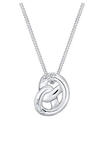 ELLI Kette Bretzel Silber mit Kristallen Swarovski®