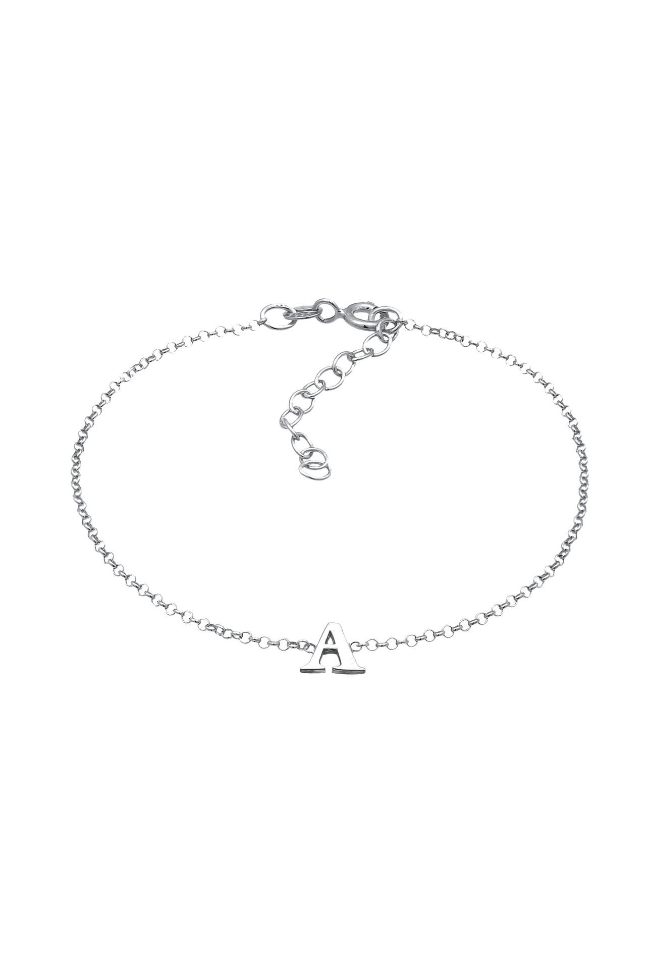 ELLI Armband Buchstaben Initialen Anhänger A 925 Silber Silber, Bild 1