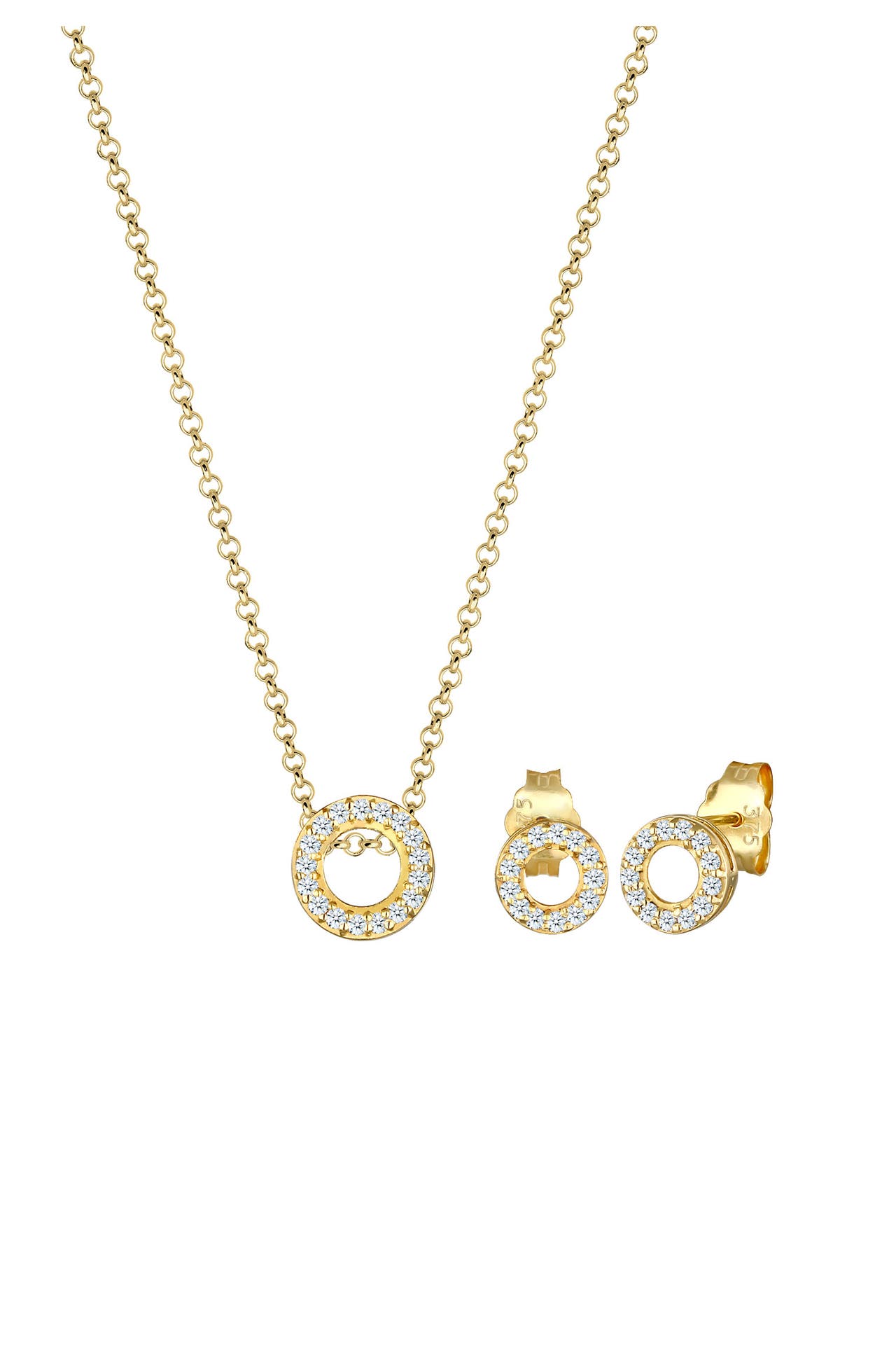 ELLI DIAMONDS Schmuckset Diamanten Brilliant (0.215 ct) 375 Gelbgold Gold, Bild 1