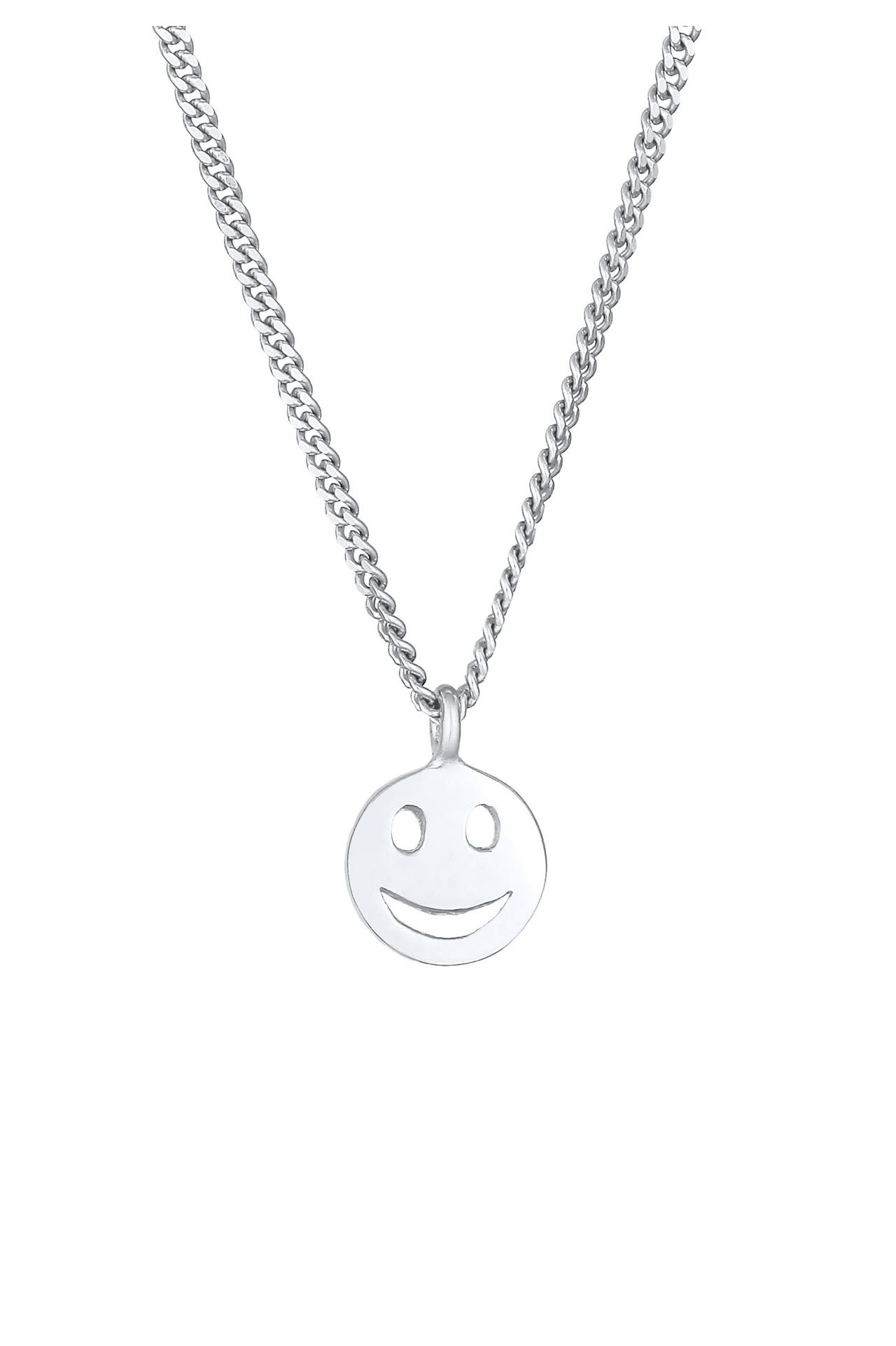 ELLI Kette mit Happy Smiling Face 925 Silber Silber, Bild 1