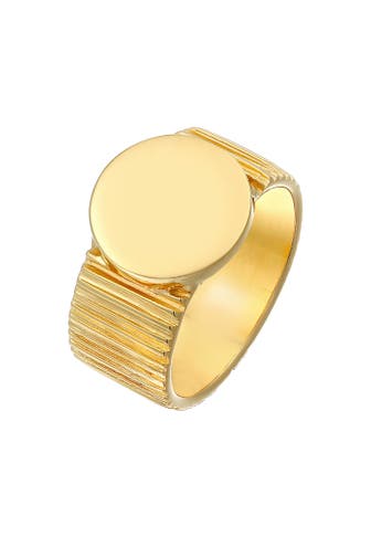 ELLI PREMIUM Ring Bandring Siegelring Relief Struktur 925 Silber Gold