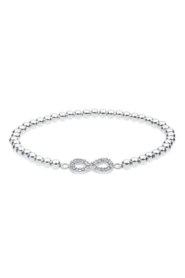 ELLI Armband Infinity Weiß 925 Sterling Silber, mit Kristallen von Swarovski® Weiß