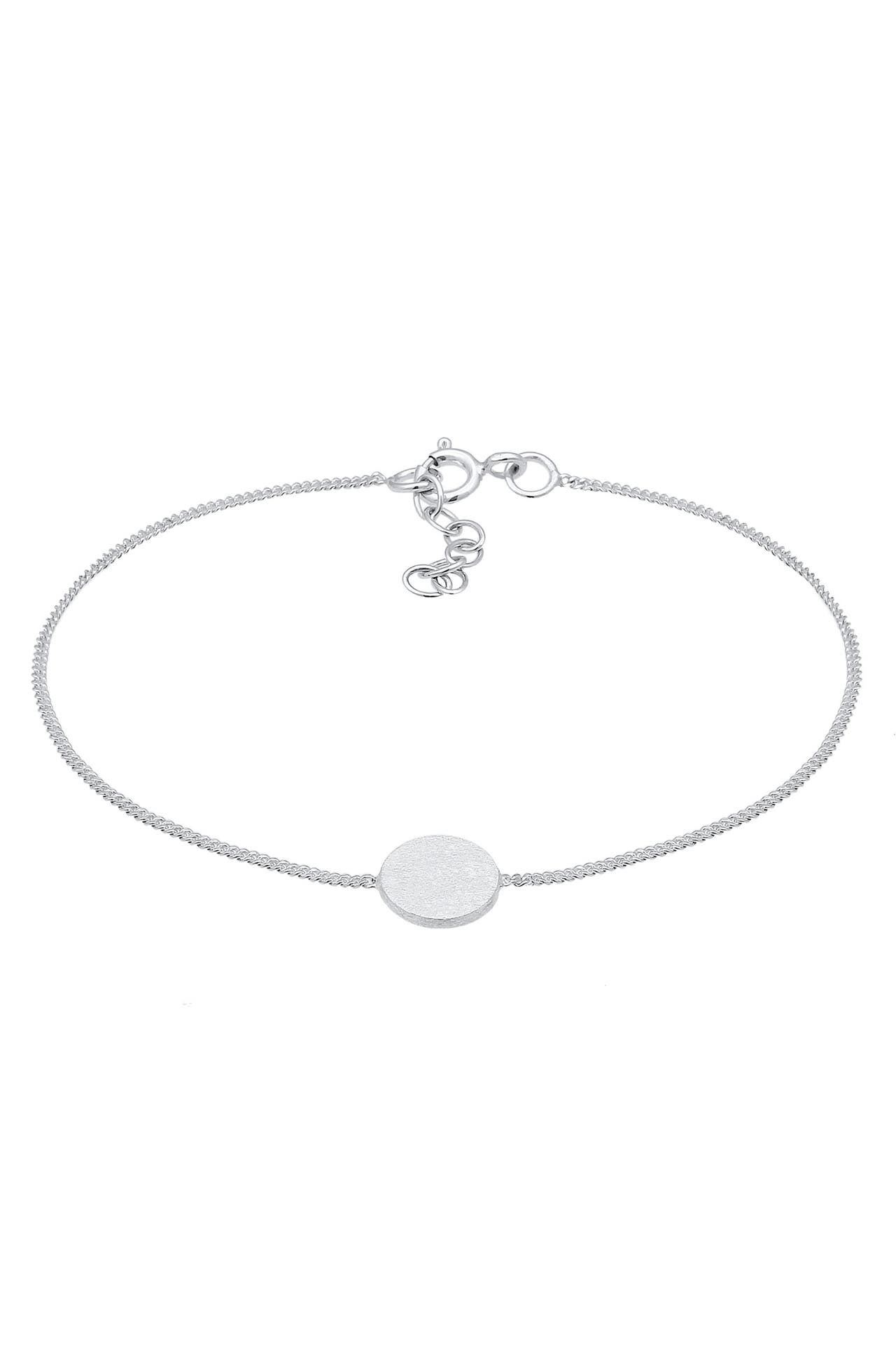 ELLI Armband Kreis Plättchen Matt Basic Geo 925 Silber Silber, Bild 1