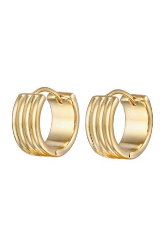 ELLI Ohrringe Creolen Rillen Struktur Goldfarben Gold