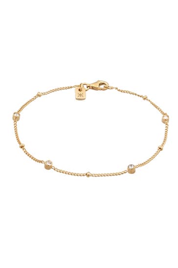 KUZZOI Armband Elemente Glas Kristalle Weiß 925 Sterling Silber Gold