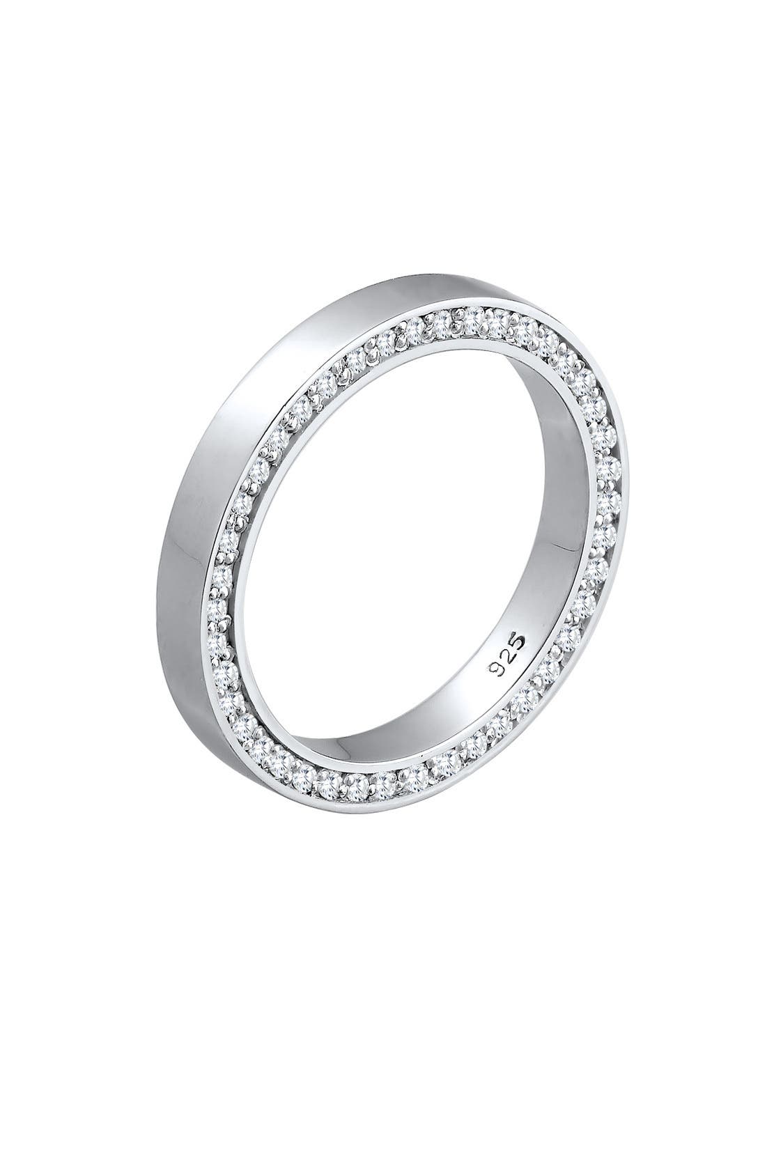 ELLI PREMIUM Ring Bandring mit Zirkonia Weiß 925 Sterling Silber Silber, Bild 1