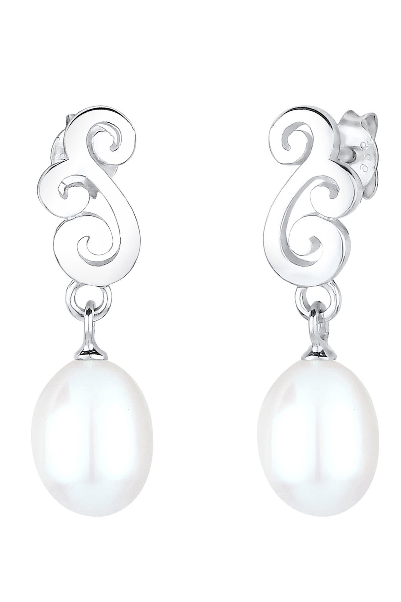 ELLI Ohrringe Ornament Süßwasserzuchtperlen Weiß 925 Sterling Silber Silber, Bild 1