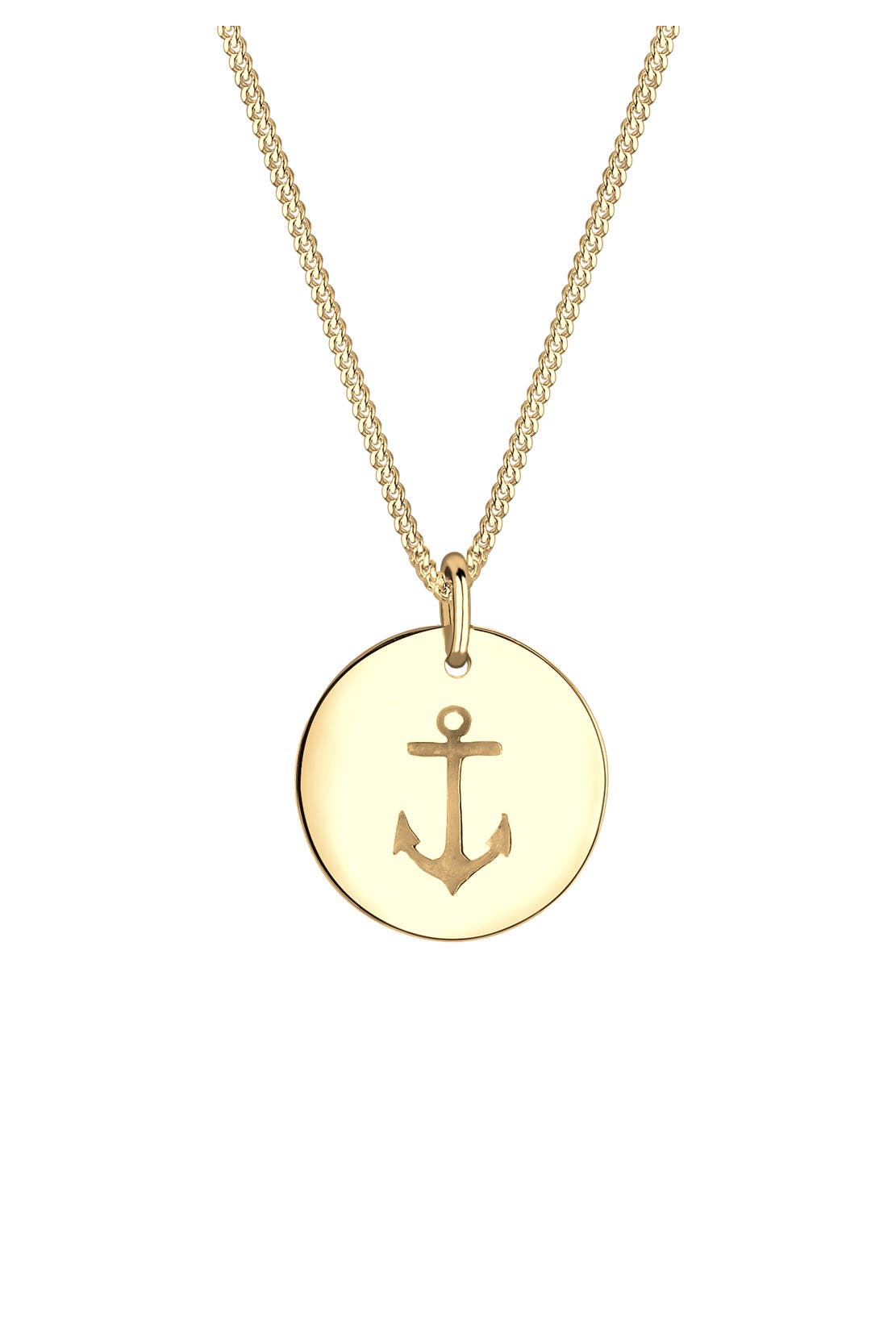 ELLI Kette Anker Münze Maritim 925 Silber Gold, Bild 1
