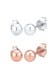 Ohrringe Ohrringe Kugel 2er Set 925 Sterling Silber bicolor Rosegold