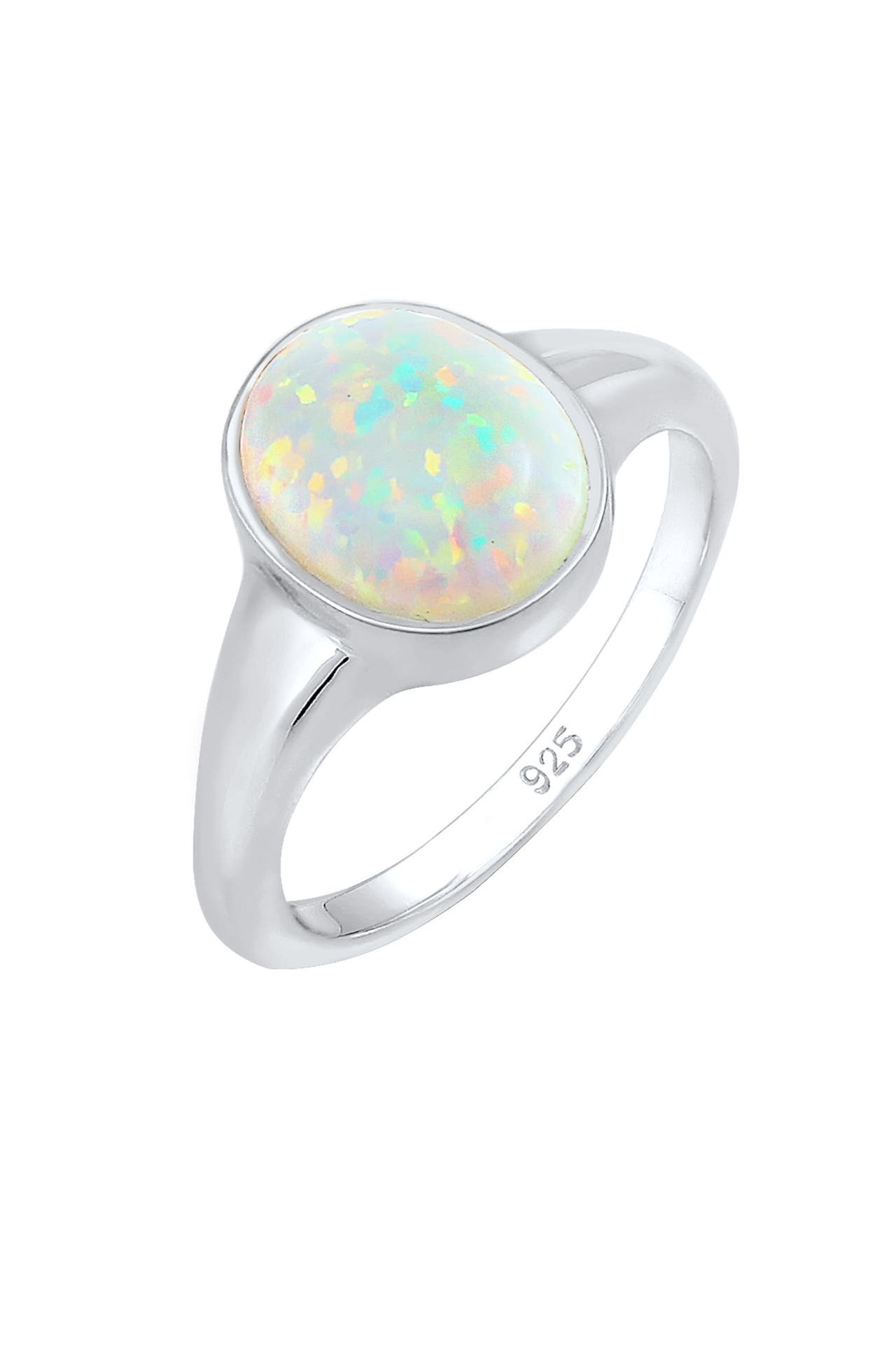 ELLI Ring Siegelring Mondstein Oval 925 Silber Silber, Bild 1