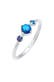 Ring Opal Rund Trio Vintage 925er Silber Blau