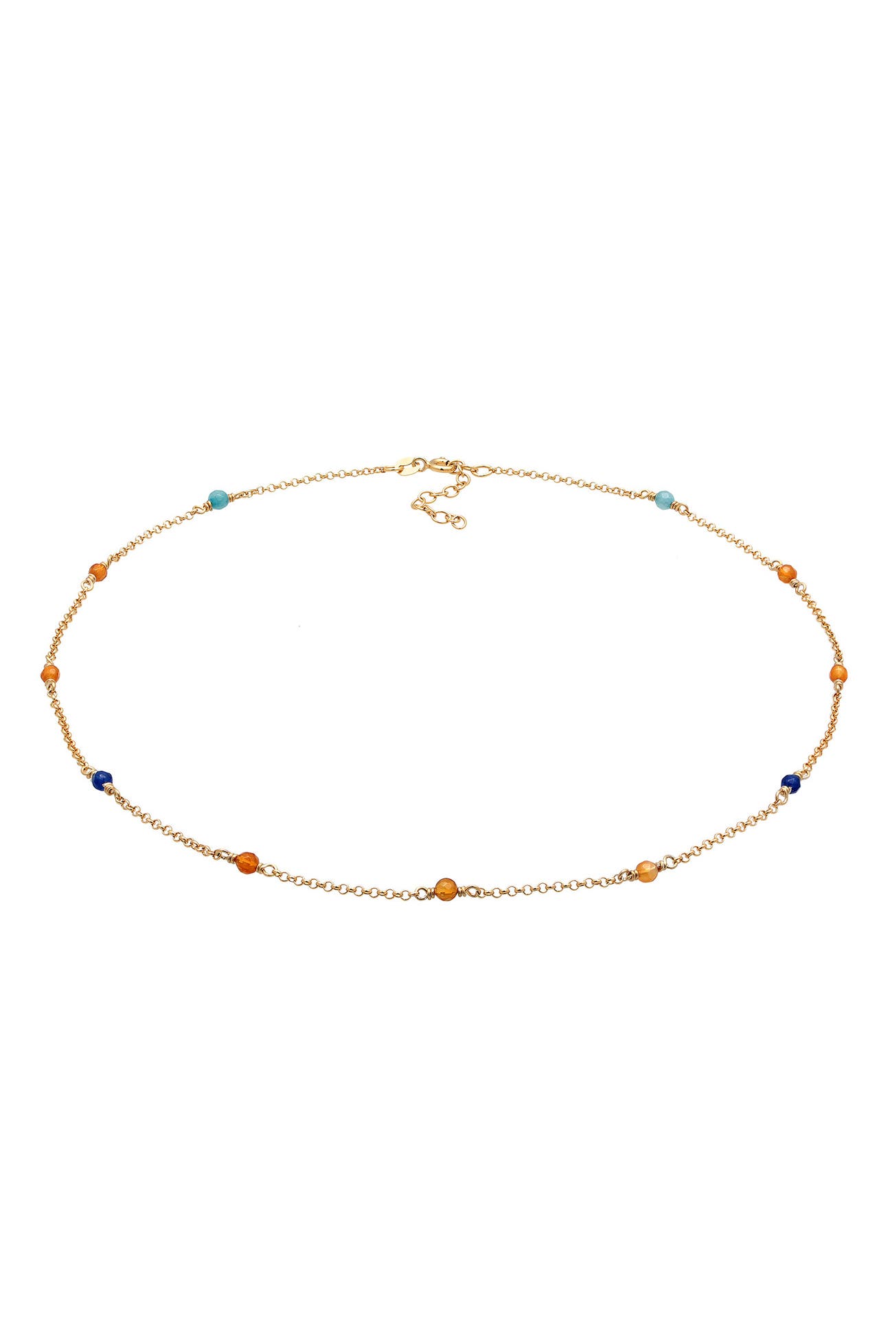 ELLI Kette Achat Perlen Multicolour 925 Silber Zweifarbig, Bild 1