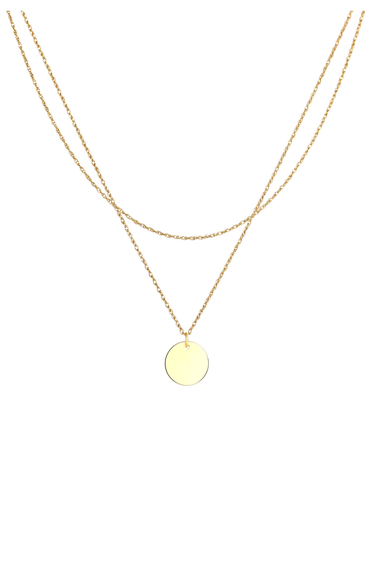 ELLI Kette Layering Plättchen Kreis Geo 925 Silber Gold, Bild 1