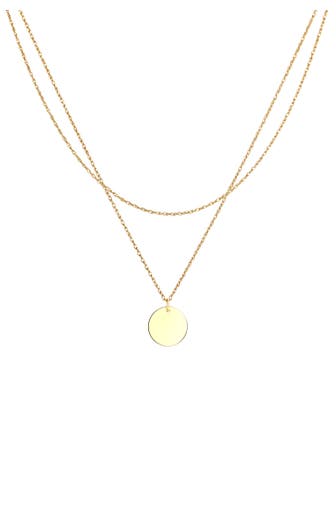 ELLI Kette Layering Plättchen Kreis Geo 925 Silber Gold