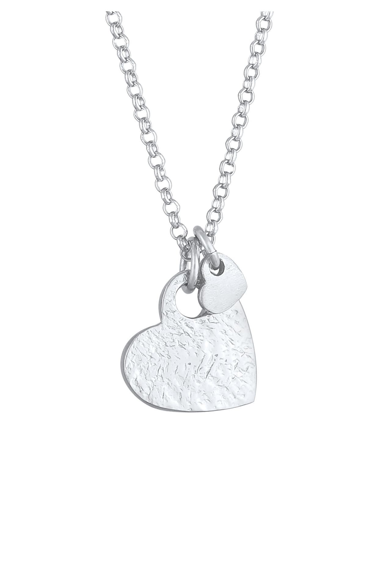 ELLI Kette Herzen Love Liebe Organic Look 925 Silber Silber, Bild 1