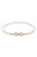 Armband Infinity Symbol Muschelkernperlen Weiß 925 Sterling Silber Rosegold