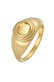 Ring Siegelring Citrin Rund Klassik 925 Silber Gold