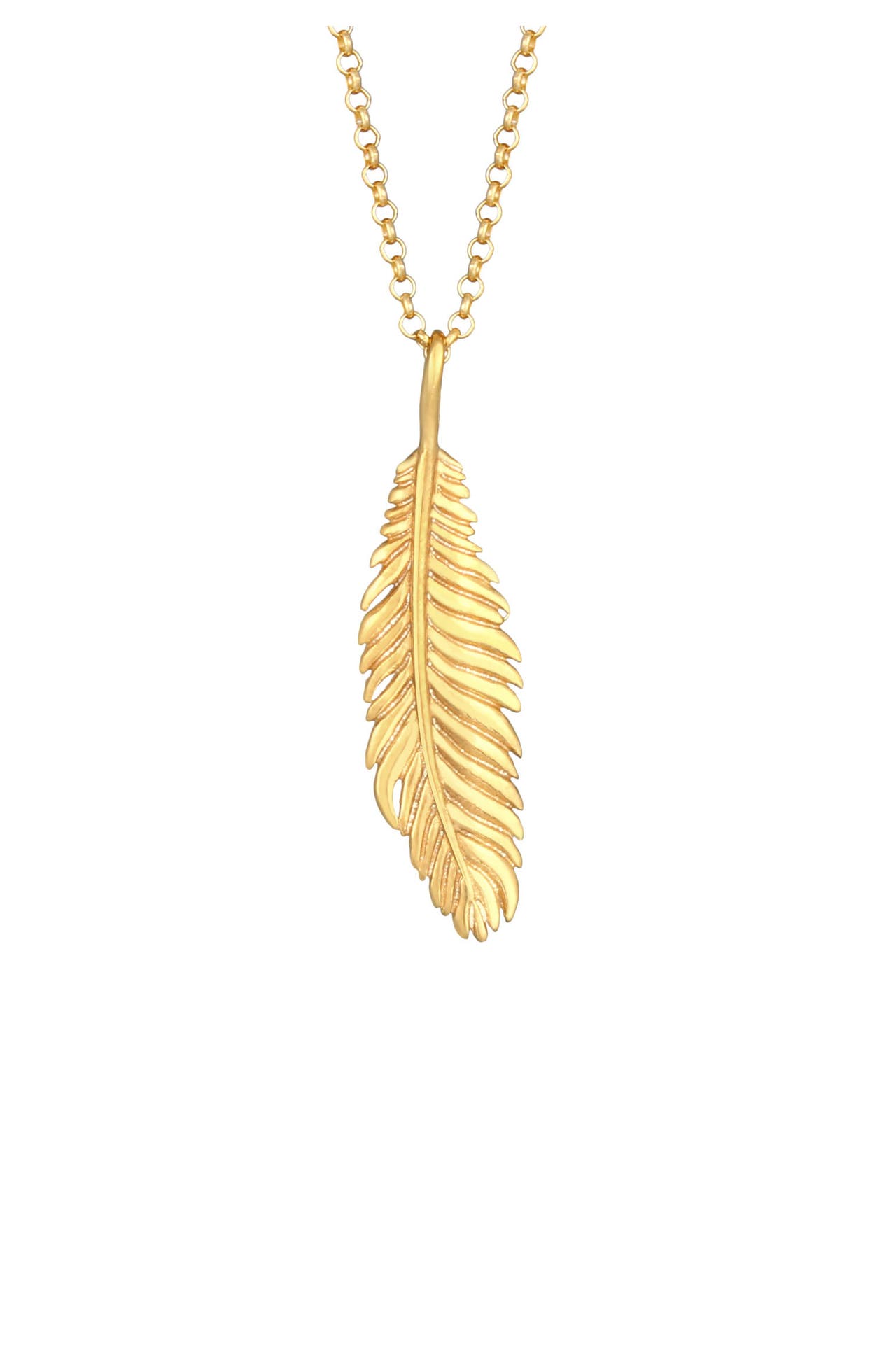 KUZZOI Kette Herren Feder Vogel 925 Silber Gold, Bild 1