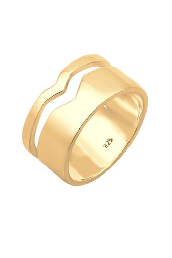 ELLI Ring Bandring Breit Geo Design 925 Sterling Silber