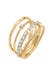 Ring Kristalle Stapelring Gedreht 4er Set 925 Silber, mit Kristallen von Swarovski® Gold