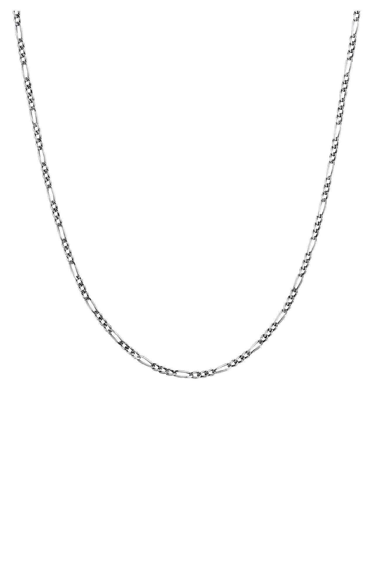 KUZZOI Kette Herrn Figaro Oxidiert Massiv Mann 925 Silber Schwarz, Bild 1
